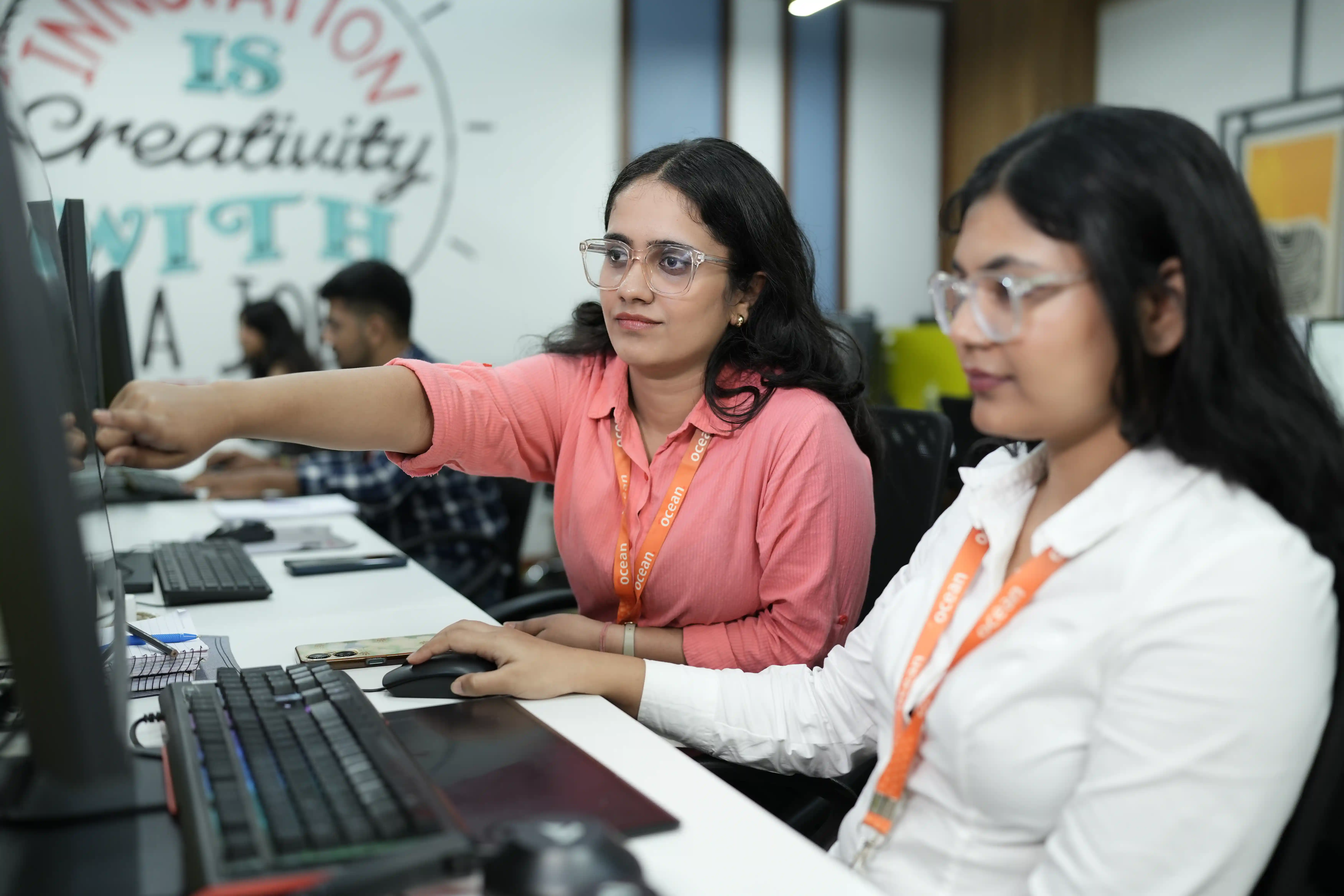Ocean team in a professional office session
